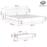 vidaXL Bed Frame with Storage and Headboard Artisan Oak 180 x 200 cm – Obrázok 9