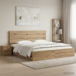 vidaXL Bed Frame with Storage and Headboard Artisan Oak 180 x 200 cm – Obrázok 10