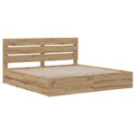 vidaXL Bed Frame with Storage and Headboard Artisan Oak 180 x 200 cm – Obrázok 2