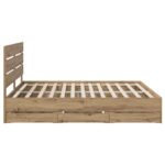 vidaXL Bed Frame with Storage and Headboard Artisan Oak 180 x 200 cm – Obrázok 4