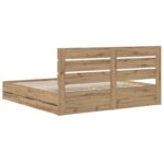 vidaXL Bed Frame with Storage and Headboard Artisan Oak 180 x 200 cm – Obrázok 5