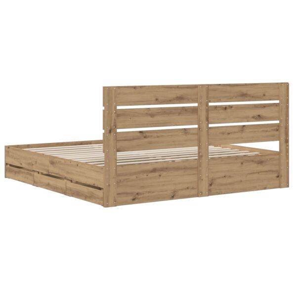 vidaXL Bed Frame with Storage and Headboard Artisan Oak 180 x 200 cm – Obrázok 5