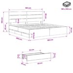 vidaXL Bed Frame with Storage and Headboard Artisan Oak 180 x 200 cm – Obrázok 9