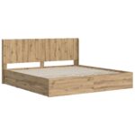 vidaXL Posteľový rám s úložným priestorom a čelom Artisan Oak – Obrázok 2