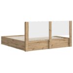 vidaXL Posteľový rám s úložným priestorom a čelom Artisan Oak – Obrázok 5