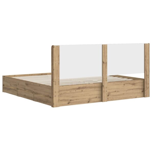 vidaXL Posteľový rám s úložným priestorom a čelom Artisan Oak – Obrázok 5