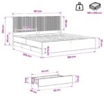 vidaXL Posteľový rám s úložným priestorom a čelom Artisan Oak – Obrázok 9