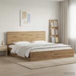vidaXL Bed Frame with Storage and Headboard Artisan Oak 180 x 200 cm