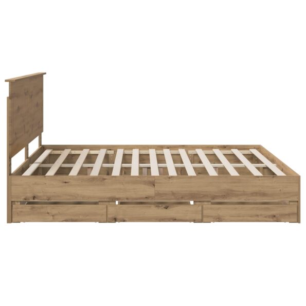 vidaXL Bed Frame with Storage and Headboard Artisan Oak 180 x 200 cm – Obrázok 4