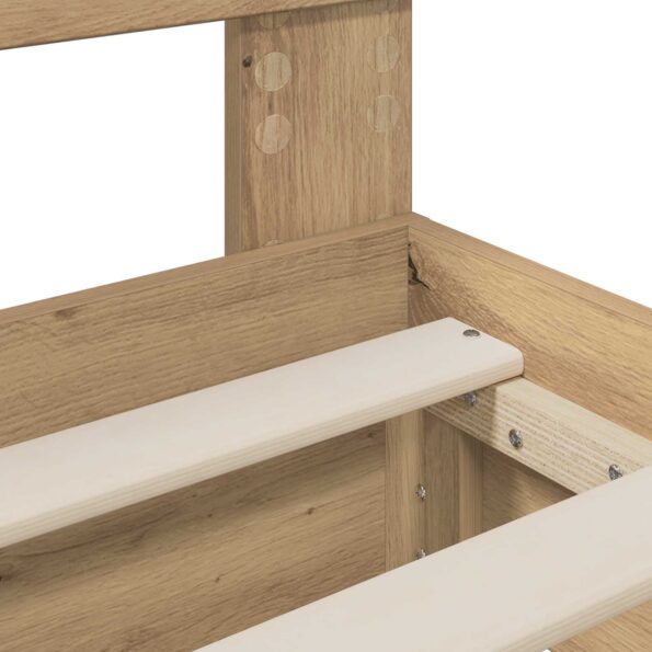 vidaXL Bed Frame with Storage and Headboard Artisan Oak 180 x 200 cm – Obrázok 7