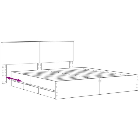 vidaXL Bed Frame with Storage and Headboard Artisan Oak 180 x 200 cm – Obrázok 8