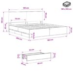vidaXL Bed Frame with Storage and Headboard Artisan Oak 180 x 200 cm – Obrázok 9