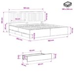 vidaXL Bed Frame with Storage and Headboard Artisan Oak 180 x 200 cm – Obrázok 9