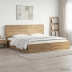 vidaXL Bed Frame with Storage and Headboard Artisan Oak 180 x 200 cm