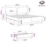 vidaXL Bed Frame with Storage and Headboard Artisan Oak 180 x 200 cm – Obrázok 9
