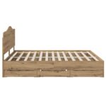 vidaXL Bed Frame with Storage and Headboard Artisan Oak 180 x 200 cm – Obrázok 4