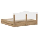 vidaXL Bed Frame with Storage and Headboard Artisan Oak 180 x 200 cm – Obrázok 5