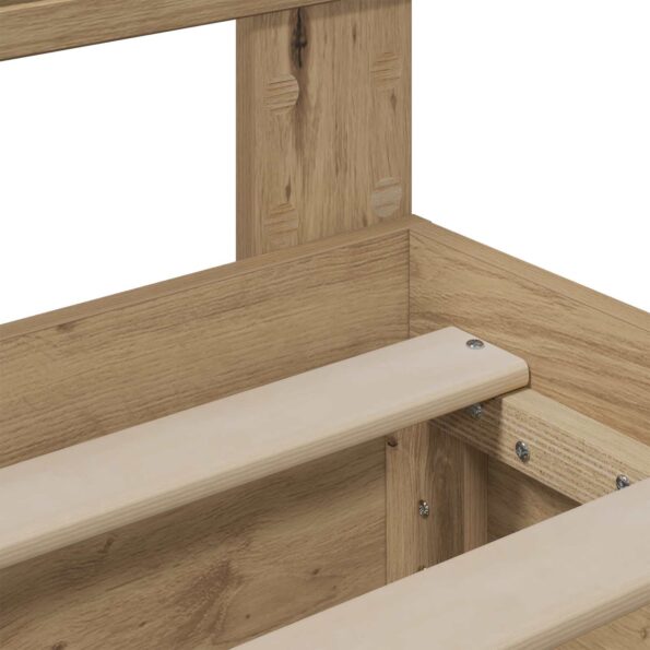 vidaXL Bed Frame with Storage and Headboard Artisan Oak 180 x 200 cm – Obrázok 7