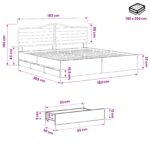 vidaXL Bed Frame with Storage and Headboard Artisan Oak 180 x 200 cm – Obrázok 9