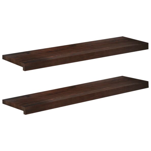 vidaXL Nášľapy na schody 2 ks 90 x 30 x 2 cm Tmavohnedá – Obrázok 2