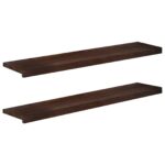 vidaXL Nášľapy na schody 2 ks 110 x 30 x 2 cm Tmavohnedá – Obrázok 2