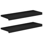 vidaXL Nášľapy na schody 2 ks 70 x 25 x 2 cm Čierna