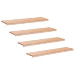 vidaXL Nášľapy na schody 4 ks 110 x 30 x 2 cm Prírodná