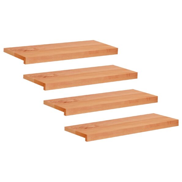 vidaXL Nášľapy na schody 4 ks 70 x 30 x 2 cm Lak Masívne bukové drevo – Obrázok 2