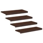 vidaXL Nášľapy na schody 4 ks 70 x 25 x 2 cm Tmavohnedá – Obrázok 2