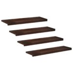 vidaXL Nášľapy na schody 4 ks 100 x 25 x 2 cm Tmavohnedá – Obrázok 2