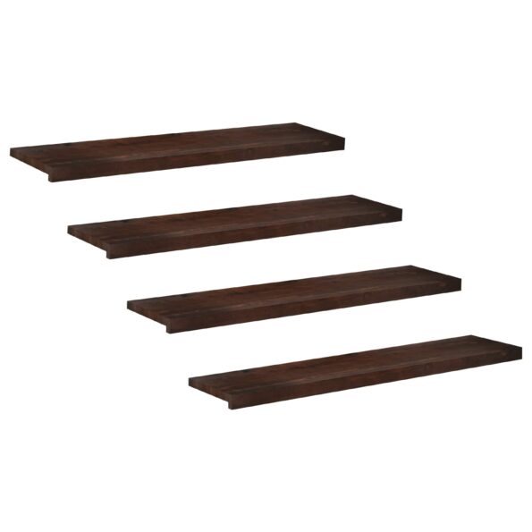 vidaXL Nášľapy na schody 4 ks 120 x 25 x 2 cm Tmavohnedá – Obrázok 2