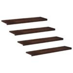 vidaXL Nášľapy na schody 4 ks 120 x 30 x 2 cm Tmavohnedá – Obrázok 2