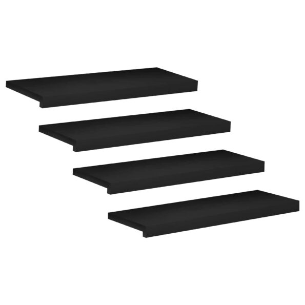 vidaXL Nášľapy na schody 4 ks 80 x 25 x 2 cm Čierna – Obrázok 2