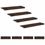 vidaXL Nášľapy na schody 8 ks 100 x 25 x 2 cm Tmavohnedá – Obrázok 2
