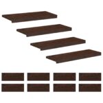 vidaXL Nášľapy na schody 12 ks 70 x 25 x 2 cm Tmavohnedá – Obrázok 2