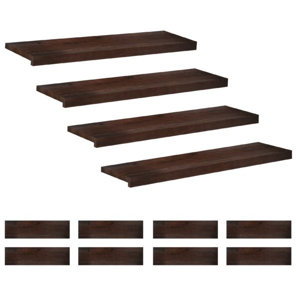 vidaXL Nášľapy na schody 12 ks 100 x 25 x 2 cm Tmavohnedá – Obrázok 2