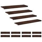 vidaXL Nášľapy na schody 12 ks 110 x 30 x 2 cm Tmavohnedá – Obrázok 2