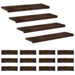 vidaXL Nášľapy na schody 16 ks 90 x 30 x 2 cm Tmavohnedá – Obrázok 2