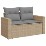 vidaXL Sada pohoviek 6 ks Beige a svetlo šedá Poly ratan a oceľ – Obrázok 3