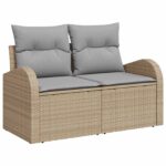 vidaXL Sada pohoviek 5 ks Beige a svetlo šedá Poly ratan a oceľ – Obrázok 3