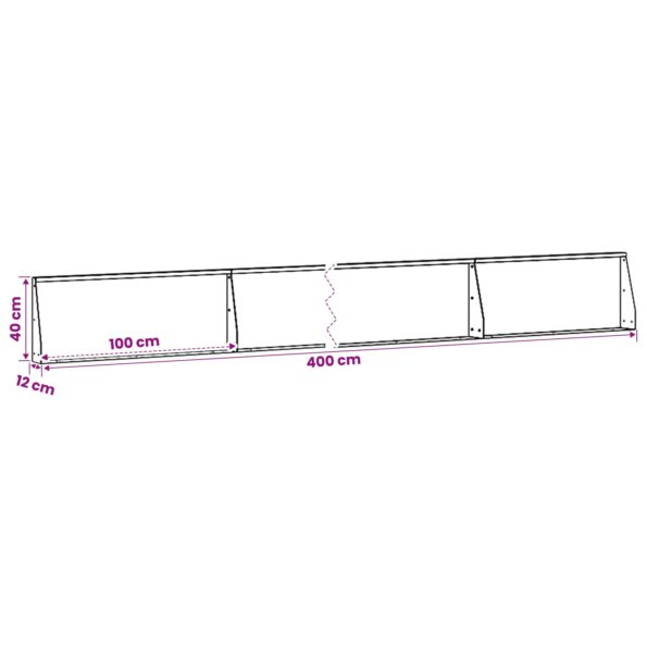 vidaXL Oporný múr 4 ks 100 x 12 x 40 cm Oceľ Antracitová – Obrázok 8