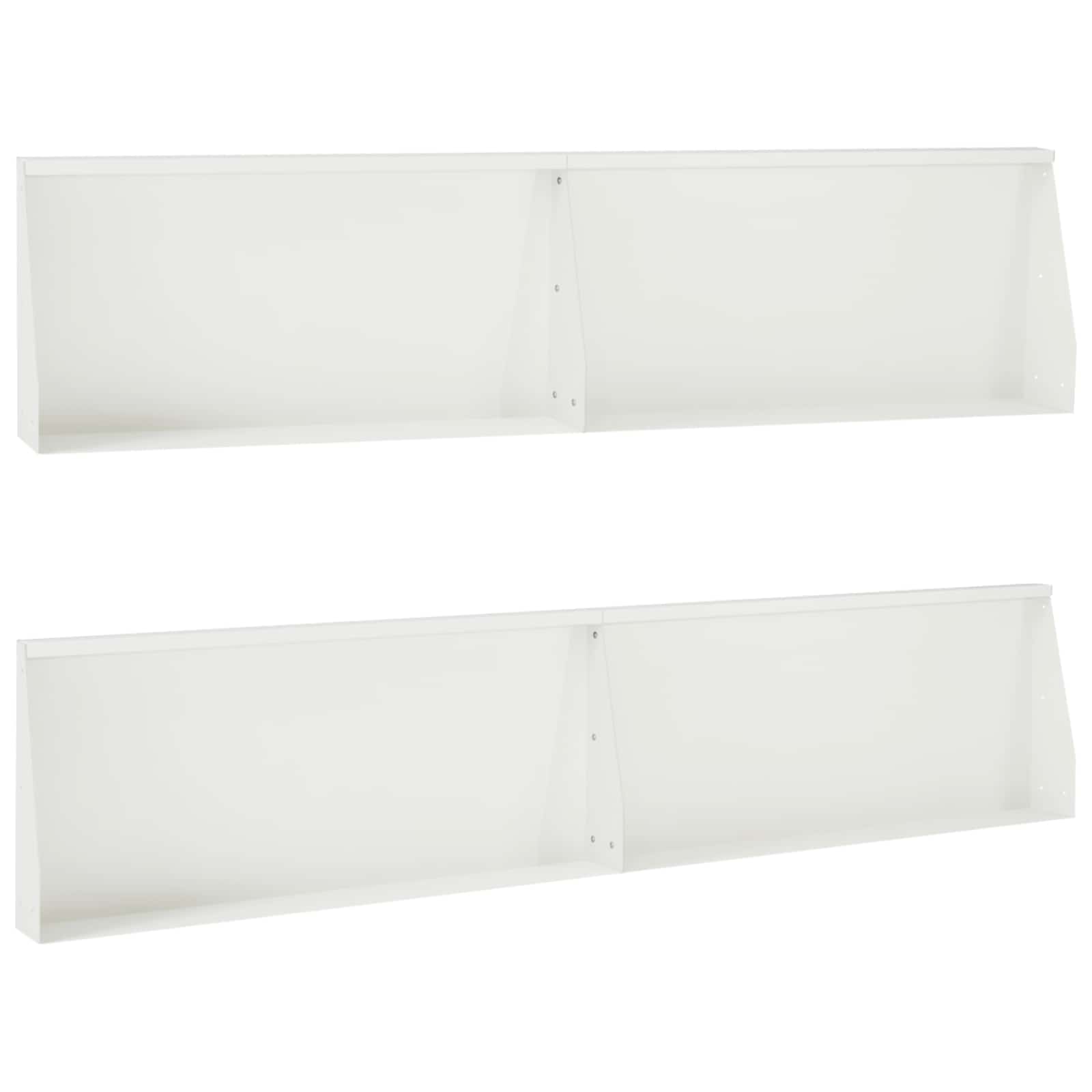 3449045_1.jpg vidaXL Oporný múr 4 ks 100 x 12 x 50 cm Oceľ Biela – Obrázok 1