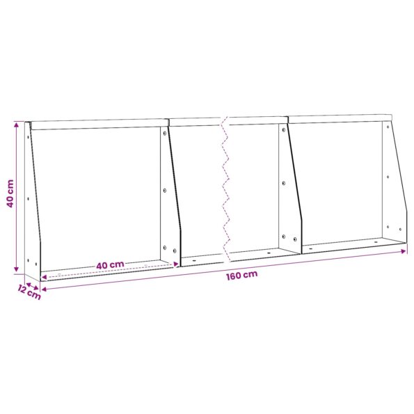 vidaXL Oporný múr 4 ks 40 x 12 x 40 cm Oceľ Čierna – Obrázok 8