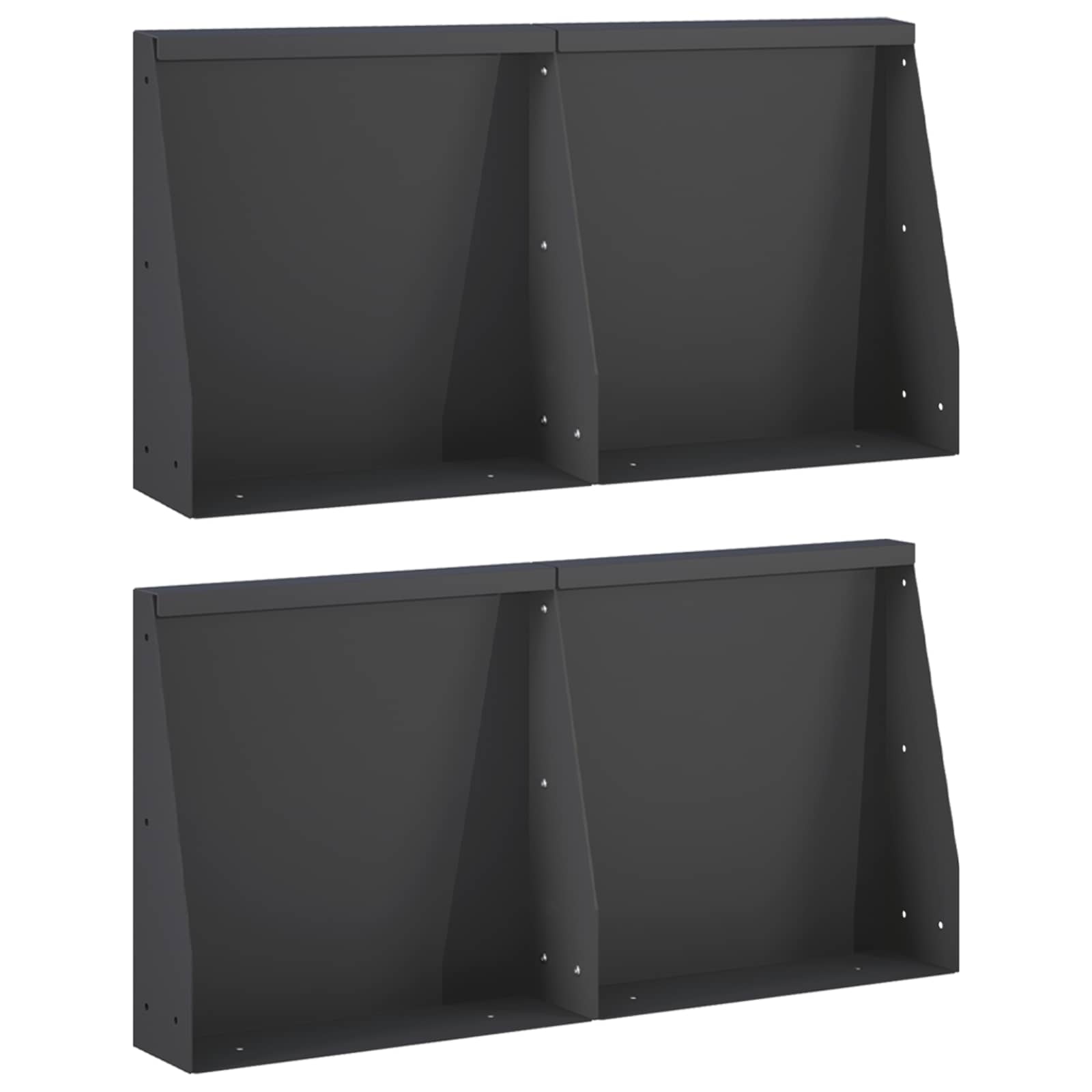 3449065_1.jpg vidaXL Oporný múr 4 ks 40 x 12 x 50 cm Oceľ Čierna – Obrázok 1
