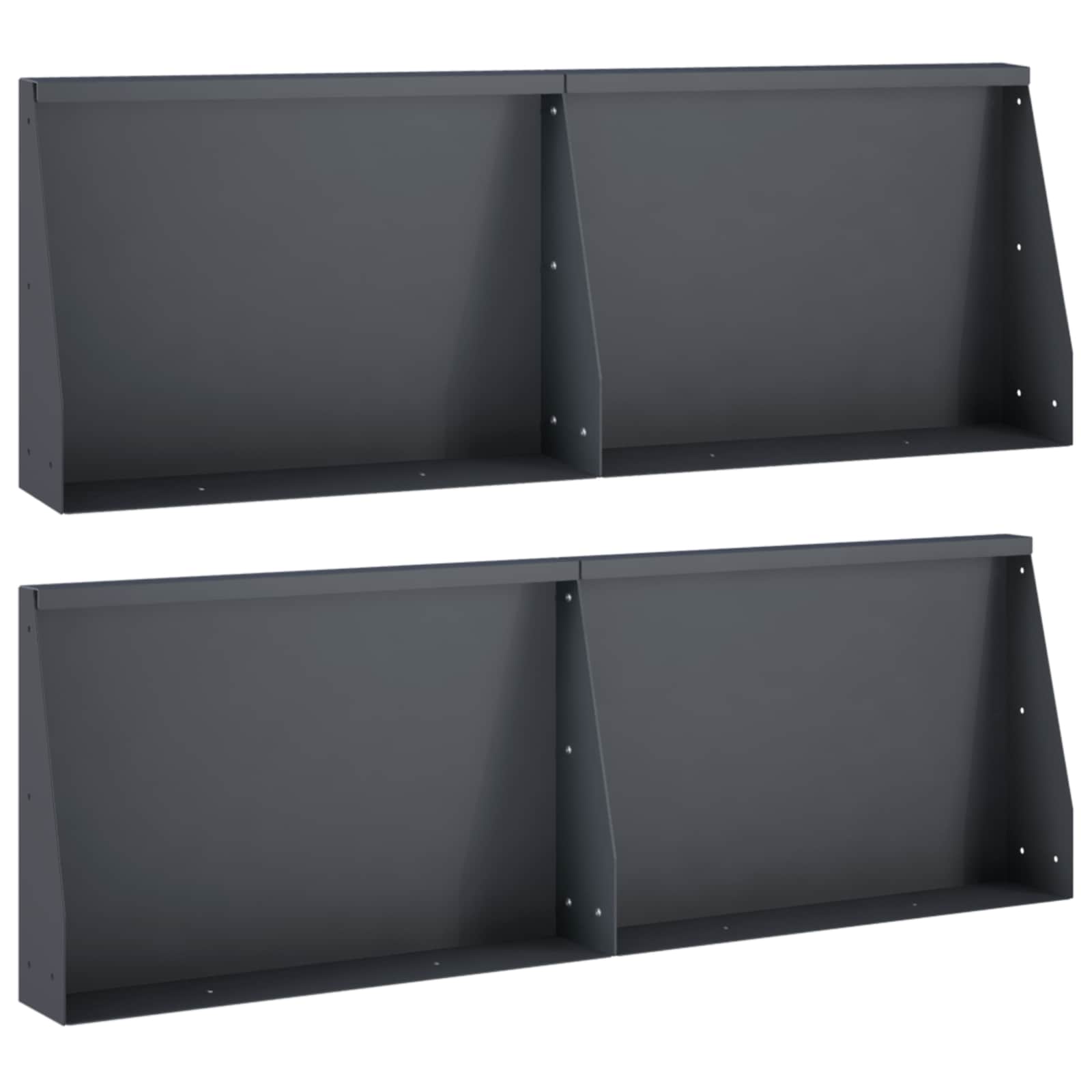 3449074_1.jpg vidaXL Oporný múr 4 ks 60 x 12 x 30 cm Oceľ Antracitová – Obrázok 1