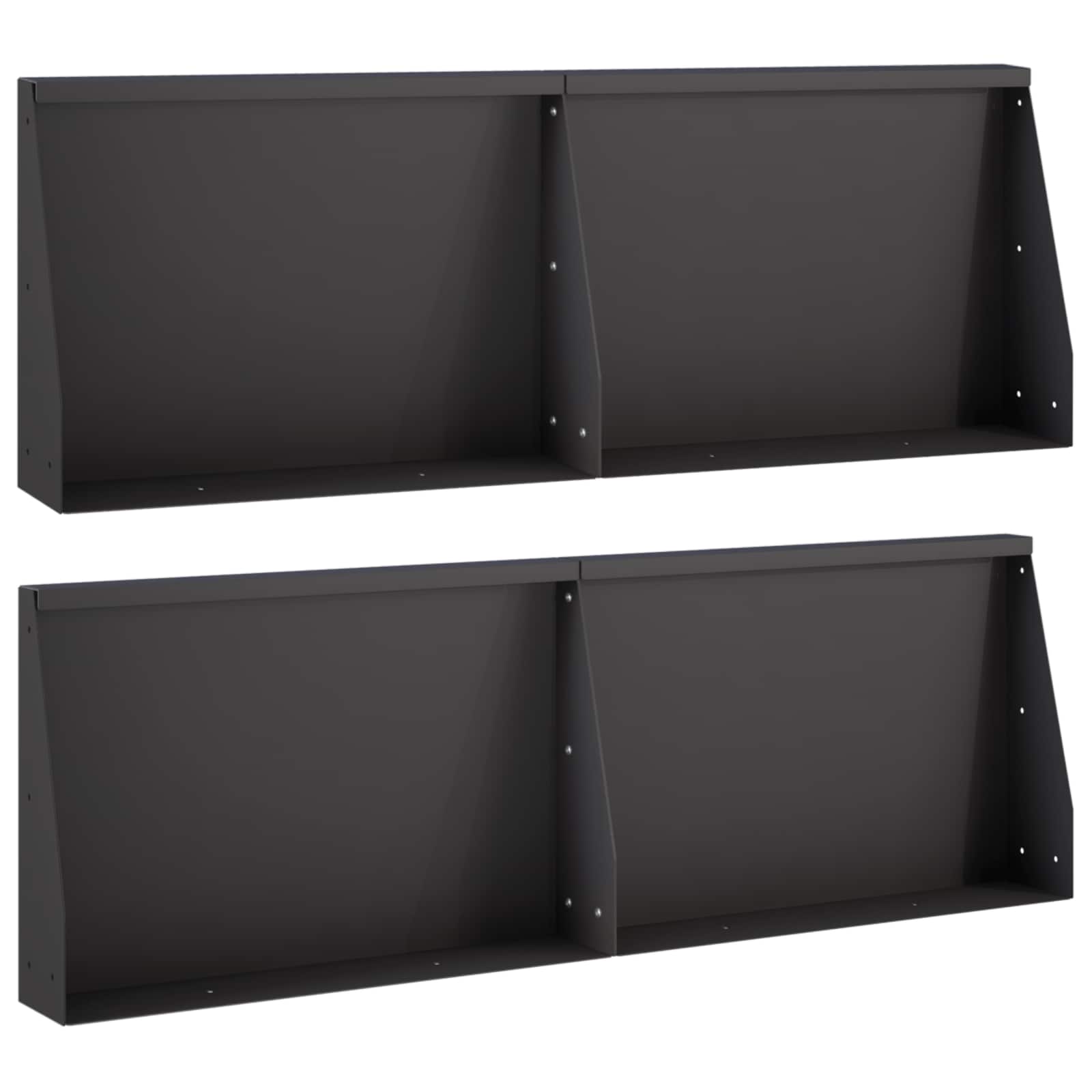 3449079_1.jpg vidaXL Oporný múr 4 ks 60 x 12 x 40 cm Oceľ Čierna – Obrázok 1