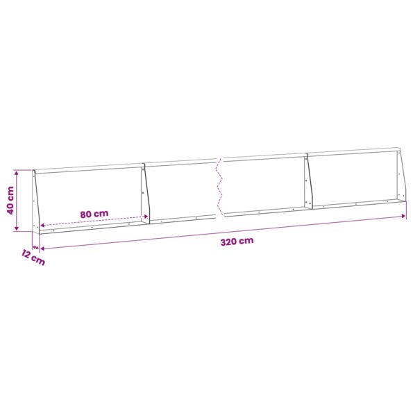 vidaXL Oporný múr 4 ks 80 x 12 x 40 cm Pozinkovaná oceľ Strieborná – Obrázok 8