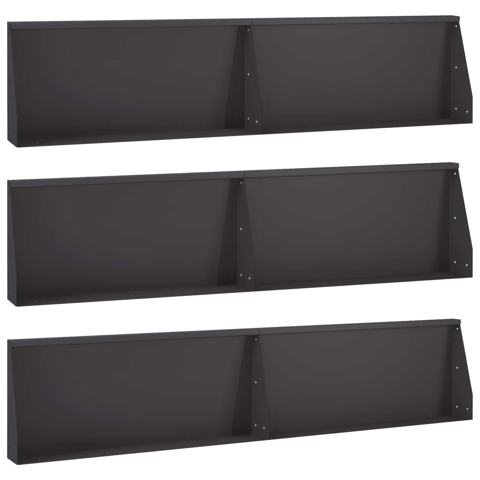 3449114_1.jpg vidaXL Oporný múr 6 ks 100 x 12 x 30 cm Oceľ Čierna – Obrázok 1
