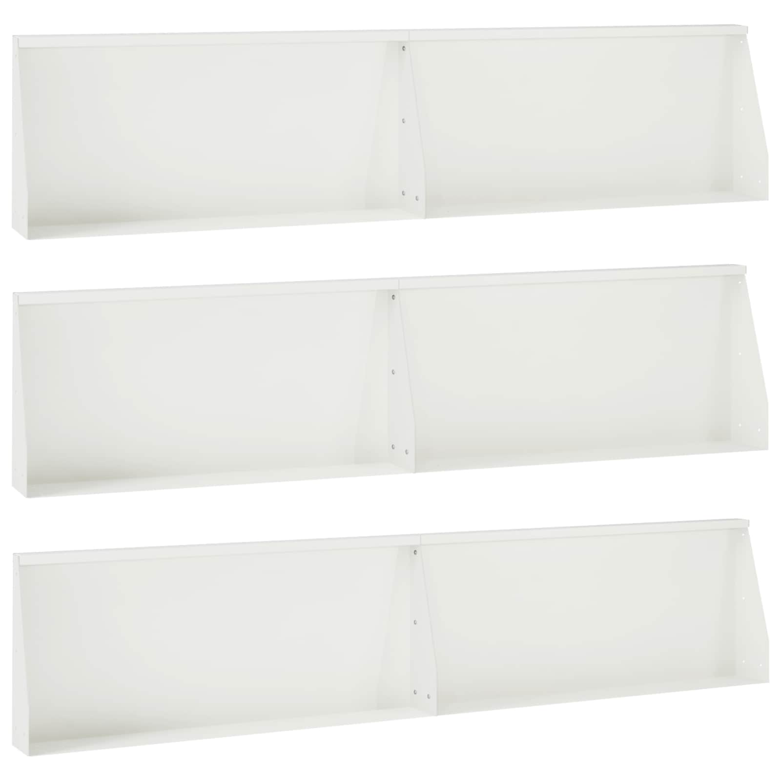 3449122_1.jpg vidaXL Oporný múr 6 ks 100 x 12 x 40 cm Oceľ Biela – Obrázok 1