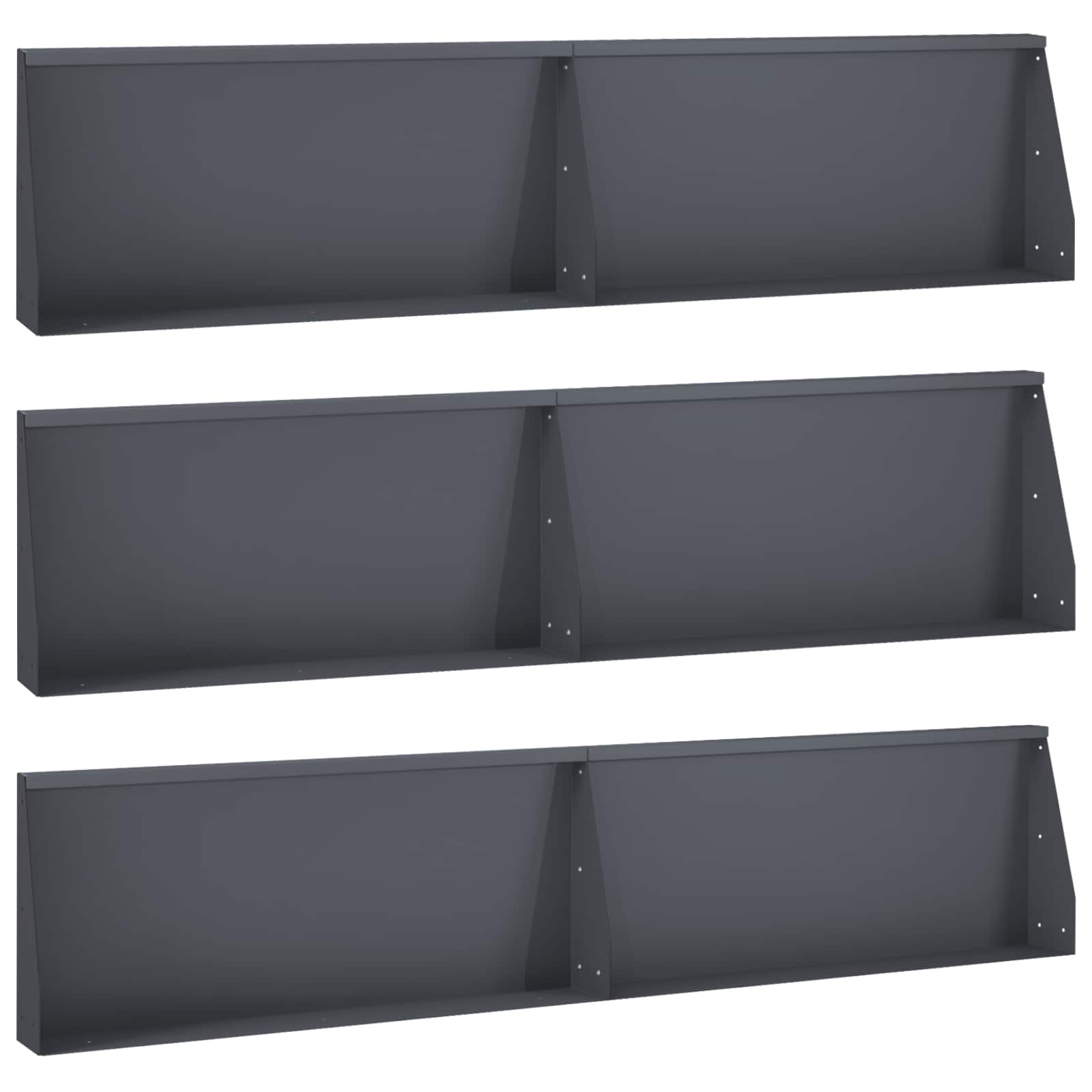 3449130_1.jpg vidaXL Oporný múr 6 ks 100 x 12 x 50 cm Oceľ Antracitová – Obrázok 1